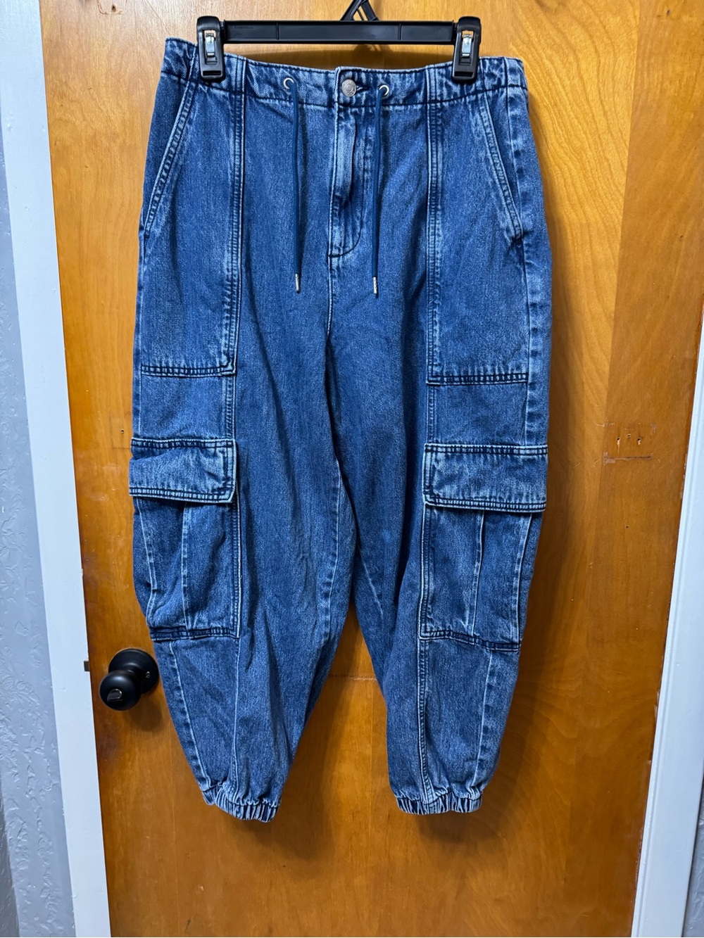 Women's Blue Cargo Jogger Jeans